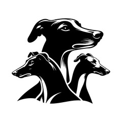 Whippet Dog Vector Silhouette - Minimalist whippet Dog Illustration.