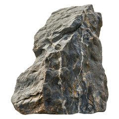 Textured rock isolated on white background.