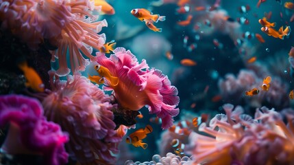 Stunning underwater images showcase vibrant coral formations and exotic fish species.