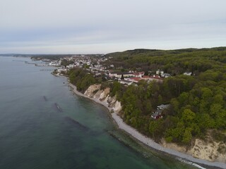 Rügen, Sassnitz, Mole, Hafen, Bäume, Küste, Strand