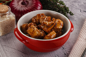 Chicken fillet with soya teriyaki sauce