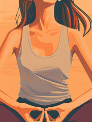 Woman meditating flat style illustration