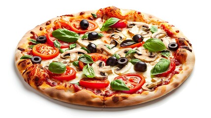Delicious Vegetarian Pizza with Tomatoes

