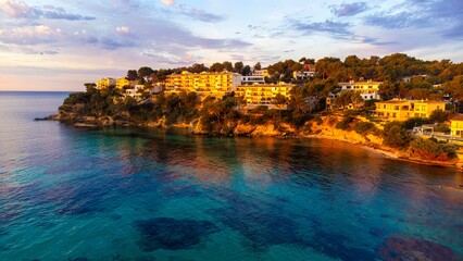 Sunrise over the Magaluf, Mallorca, Spain. 