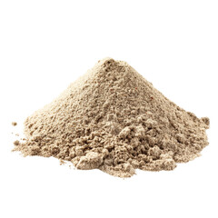 Heap of dry beach sand isolated on white background.