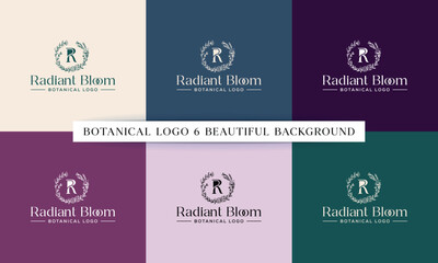 Botanical Floral Element Logo, Wild Flower, and Leaves. Hand-drawn floral frames with flowers, branches, and leaves, Wreath, Vector illustrations for labels, business identity, and wedding invitations