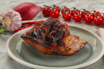 Roasted pork knuckle with bone