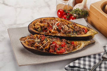 Baked eggplant with minced meat