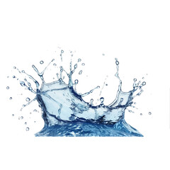 Blue water splash isolated on white background.