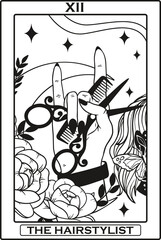The hairstylist tarot svg png, hairdresser svg, hair hustler svg, hairstylist svg