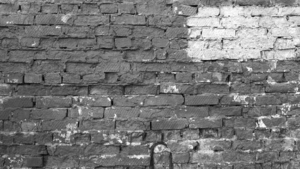 Aged Brick Wall Texture Black And White Detailed Surface View