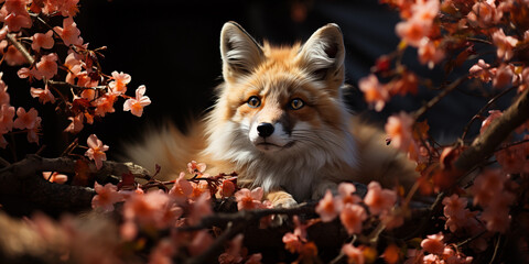 Obraz premium A Fox Among Blossoms