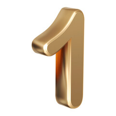 Gold 3D Number 1