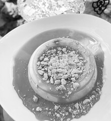 Black And White Dessert Close-Up Detailed Texture View