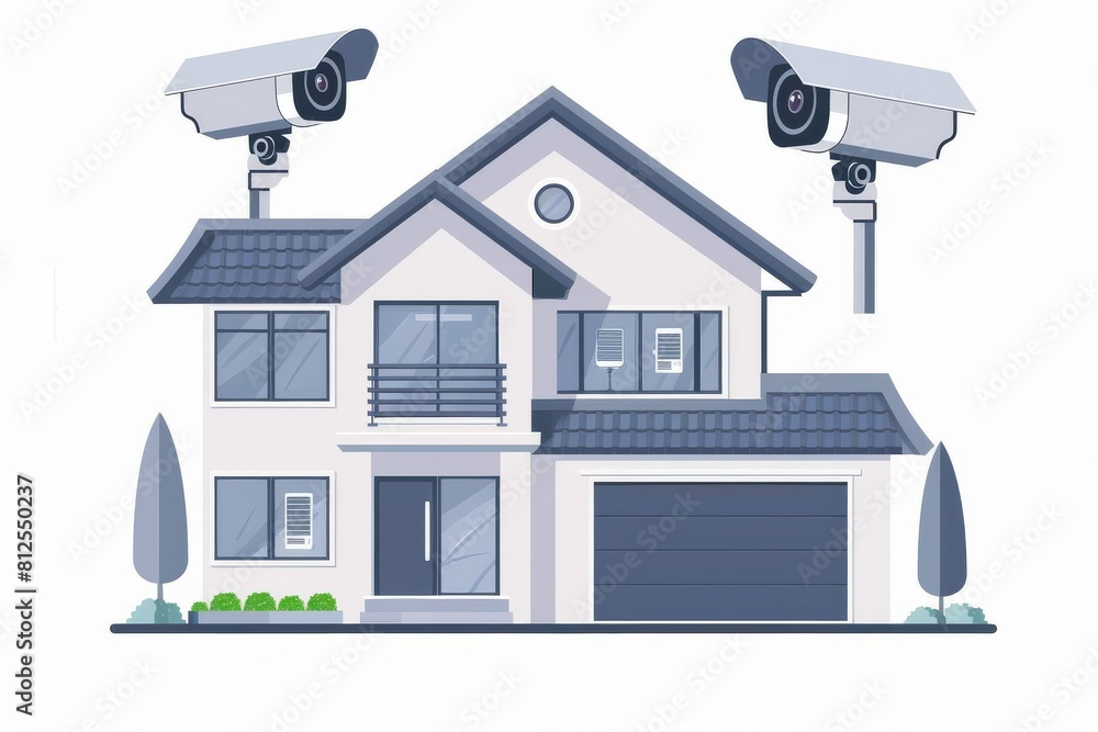 Poster enhance your home's security with a watchful camera, ensuring advanced safety through smart devices 
