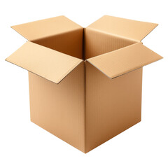 Cardboard box isolated on white background.