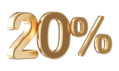 20 percent golden 3d render
