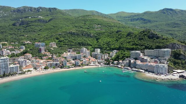 Aerial view of Rafailovici resort in Budva, Montenegro