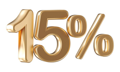15 percent golden 3d render