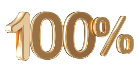 100 percent golden 3d render