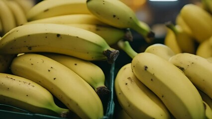 Buy fresh yellow bananas at the store. Close up concept of selection, buy fruit