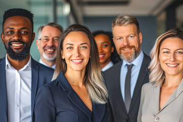 Obraz premium Group portrait of smiling business people