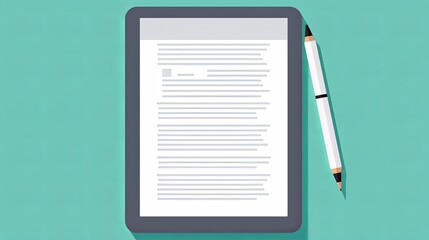 A tablet with a pen on it