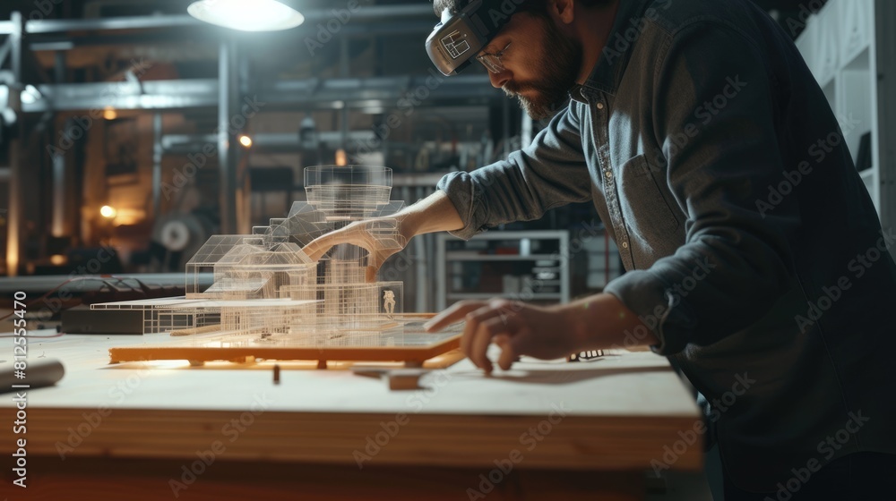 Poster professional digital engineer using artificial intelligent and digital holographic to design product