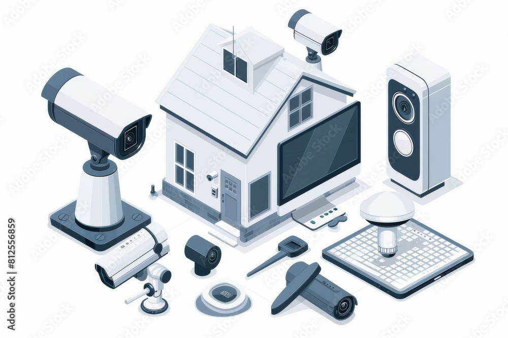 Poster enhance your home security with a 4k surveillance camera, integrating smart, technological features 