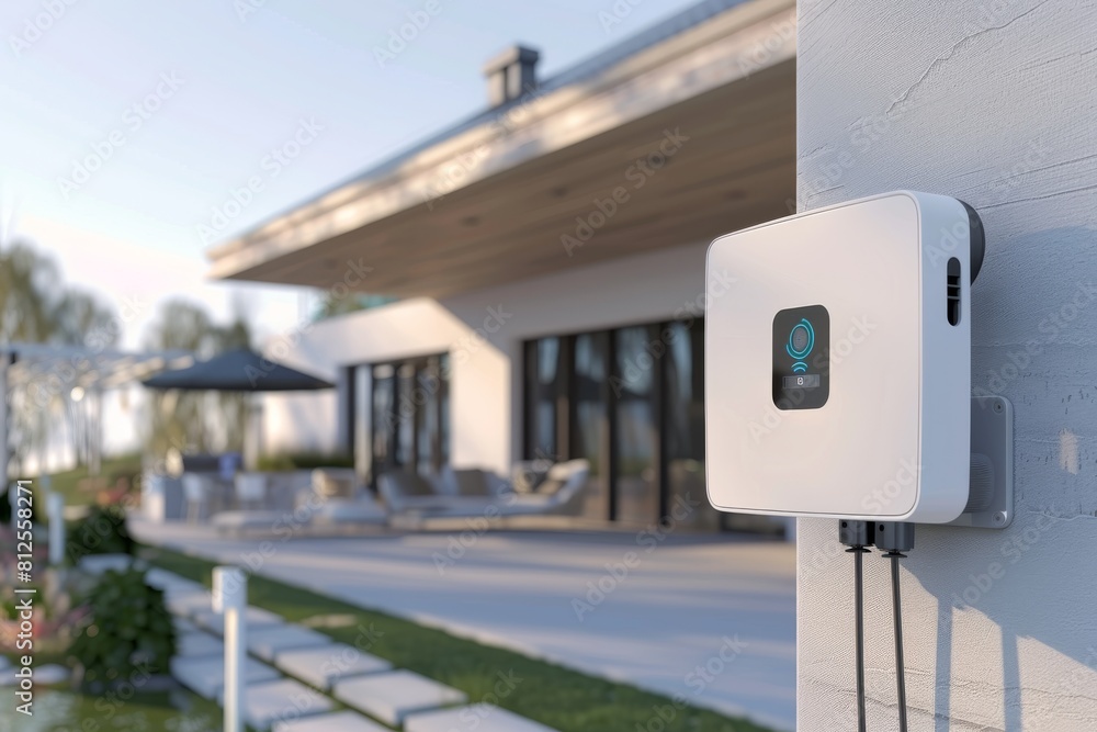 Poster enhance your home security with a 4k surveillance camera, integrating smart, technological advanceme