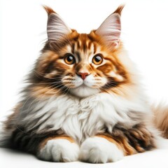 Obraz premium A cat lying down looking at the camera attractive lively used for printing illustrator.