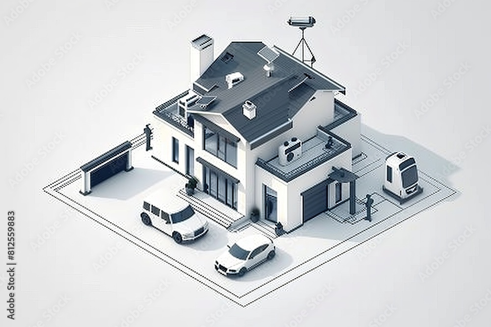Poster develop a monitoring system at home with security programming, using cctv, digital surveillance syst