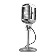 podcast microphone Isolated on transparent background