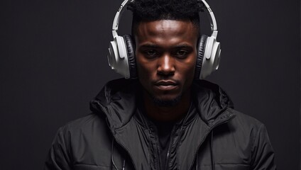 Obraz premium man with headphones