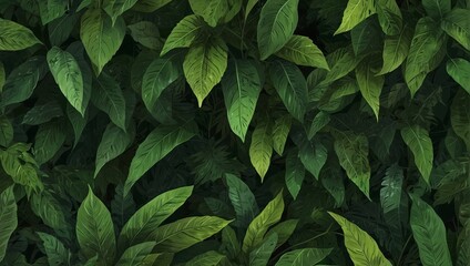 background photo of fresh green leaves made by AI generative