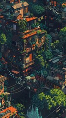 Obraz premium City Circuit: Artistic Graffiti Depicting Ancient Temple and Urban Landscape