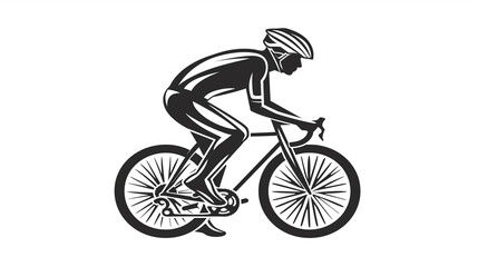 Silhouette of a cyclist in motion