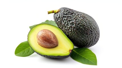 Aesthetic Avocado Slices: Exquisite Isolation on White Canvas
