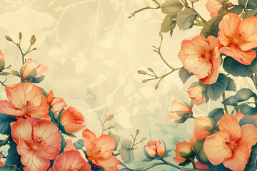 Flower art background in art nouveau style.
