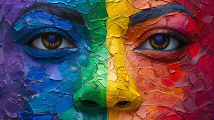 Vibrant Impressionistic Portrayal of LGBTQ Pride and Diversity