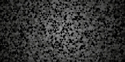 Abstract triangle polygonal black background. Modern abstract geometric polygon background. Abstract  seamless polygon background vector illustration. Black and gray Polygon Mosaic Background.	