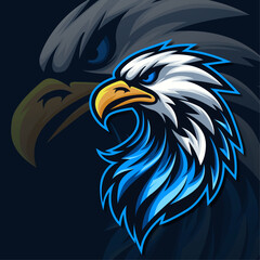 Eagle logo design in blue color