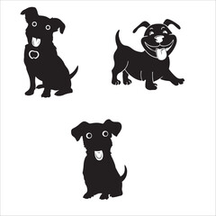 vector silhouette of a Happy Dog