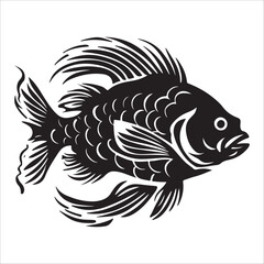 Fototapeta premium vector silhouette of a Fish