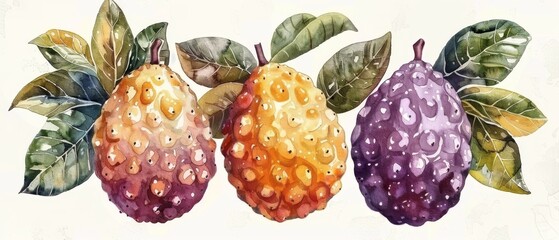 Cempedak Fruit in Stunning Watercolor.