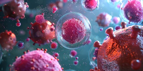 Revolutionizing Cancer Treatment with CAR T-Cell Therapy: 3D Render of Biomedical Breakthrough