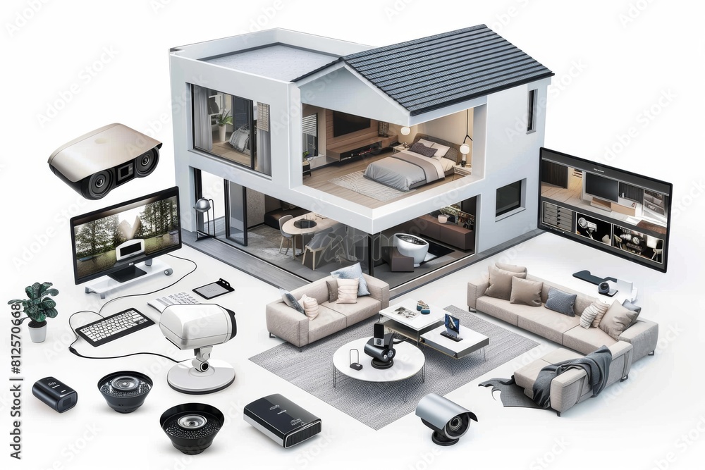 Aufkleber control emergency situations in your smart home using cctv integrated with fi-security, managing res