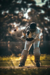 Cricket player playing with his uniform