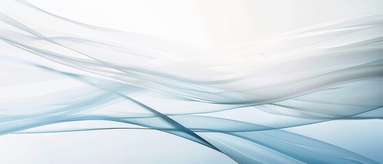 Elegant White and Blue Silk Waves Design.