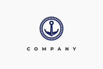 anchor and rope modern logo © Bayu